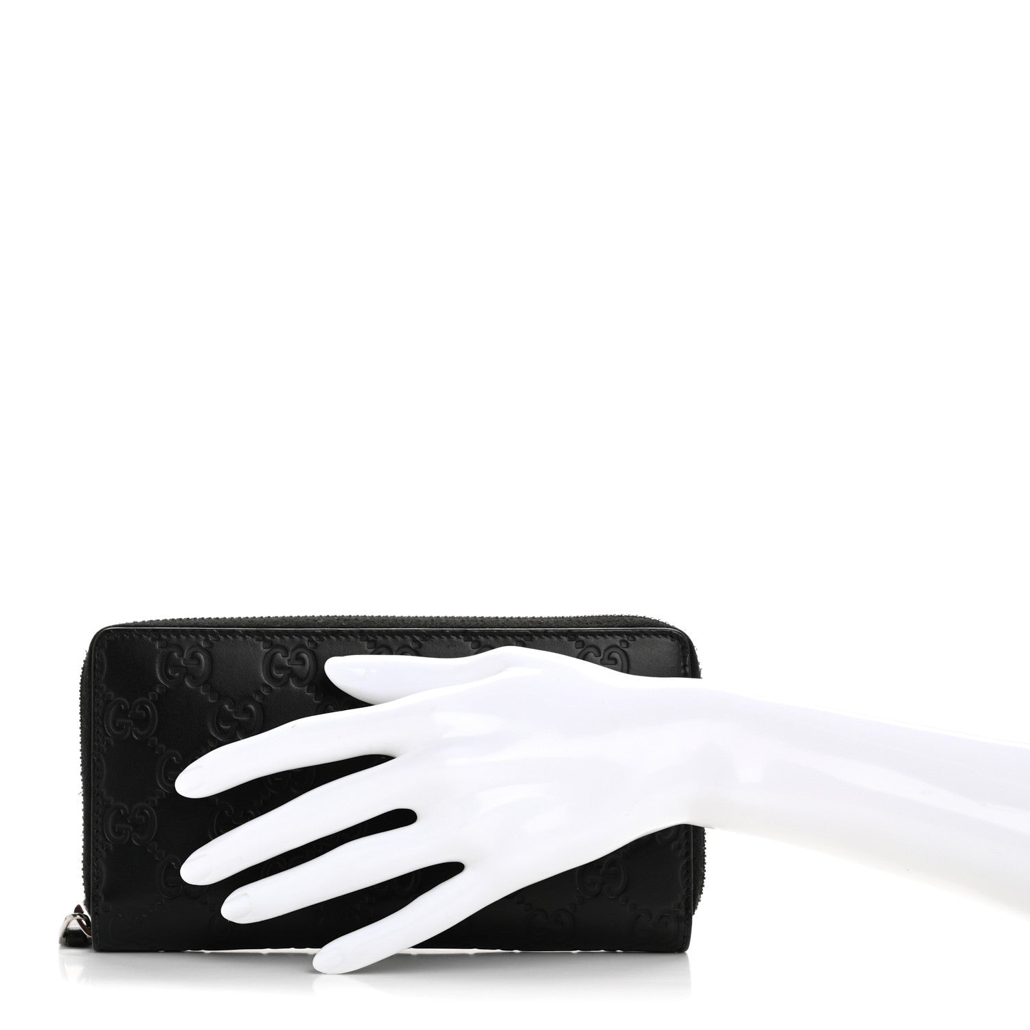 Guccissima Signature Zip Around Wallet Black