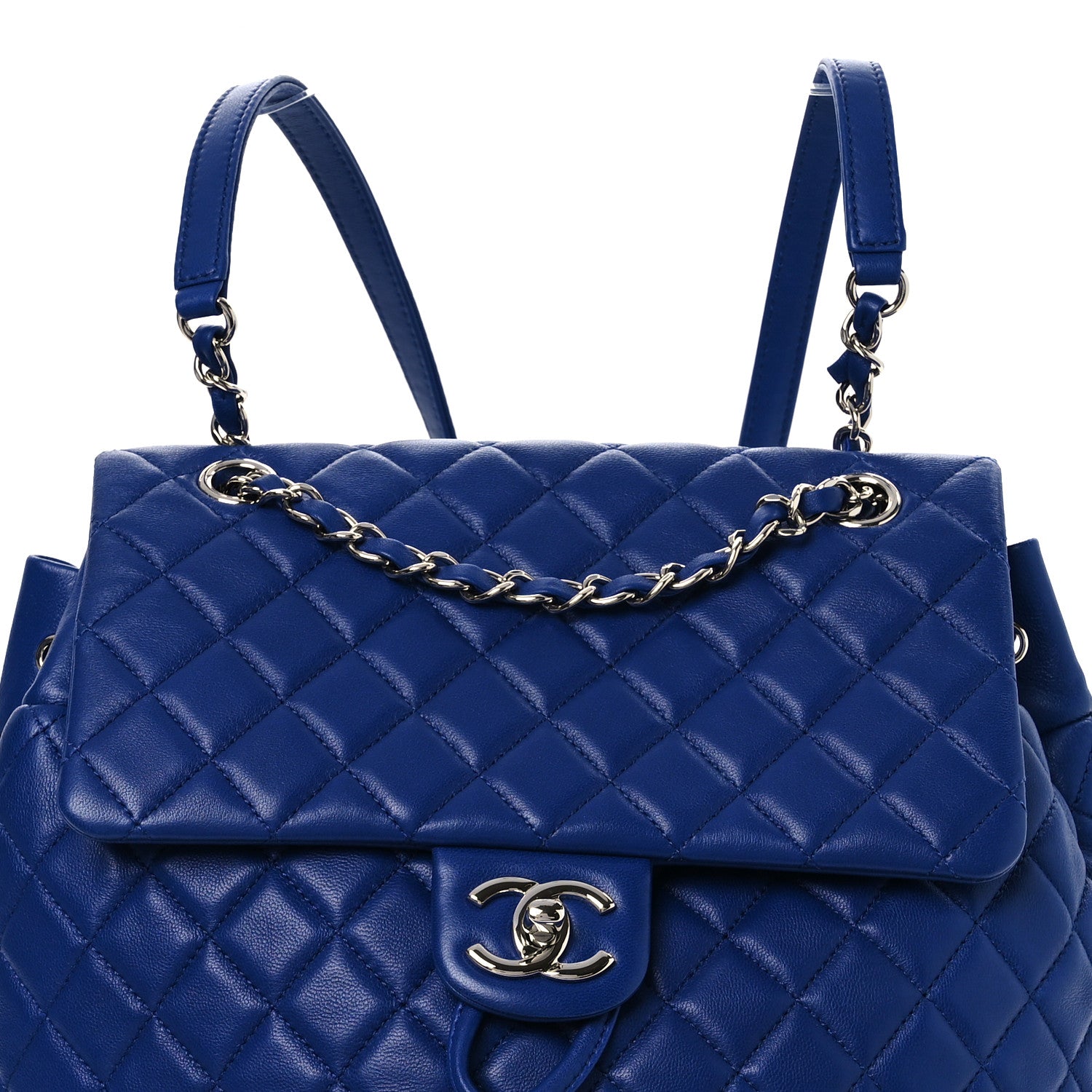 Lambskin Quilted Large Urban Spirit Backpack Blue