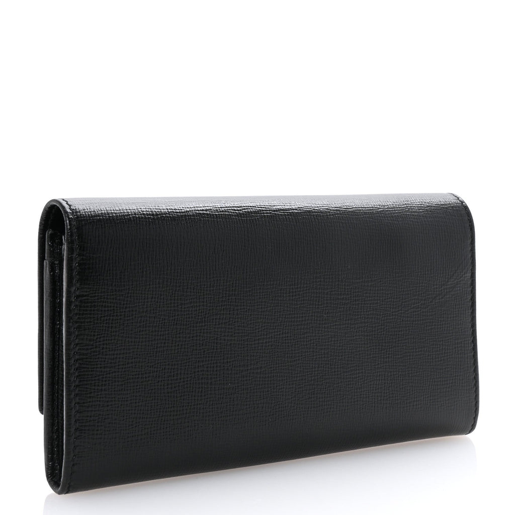 Azalea Calfskin Marina Long Wallet Black