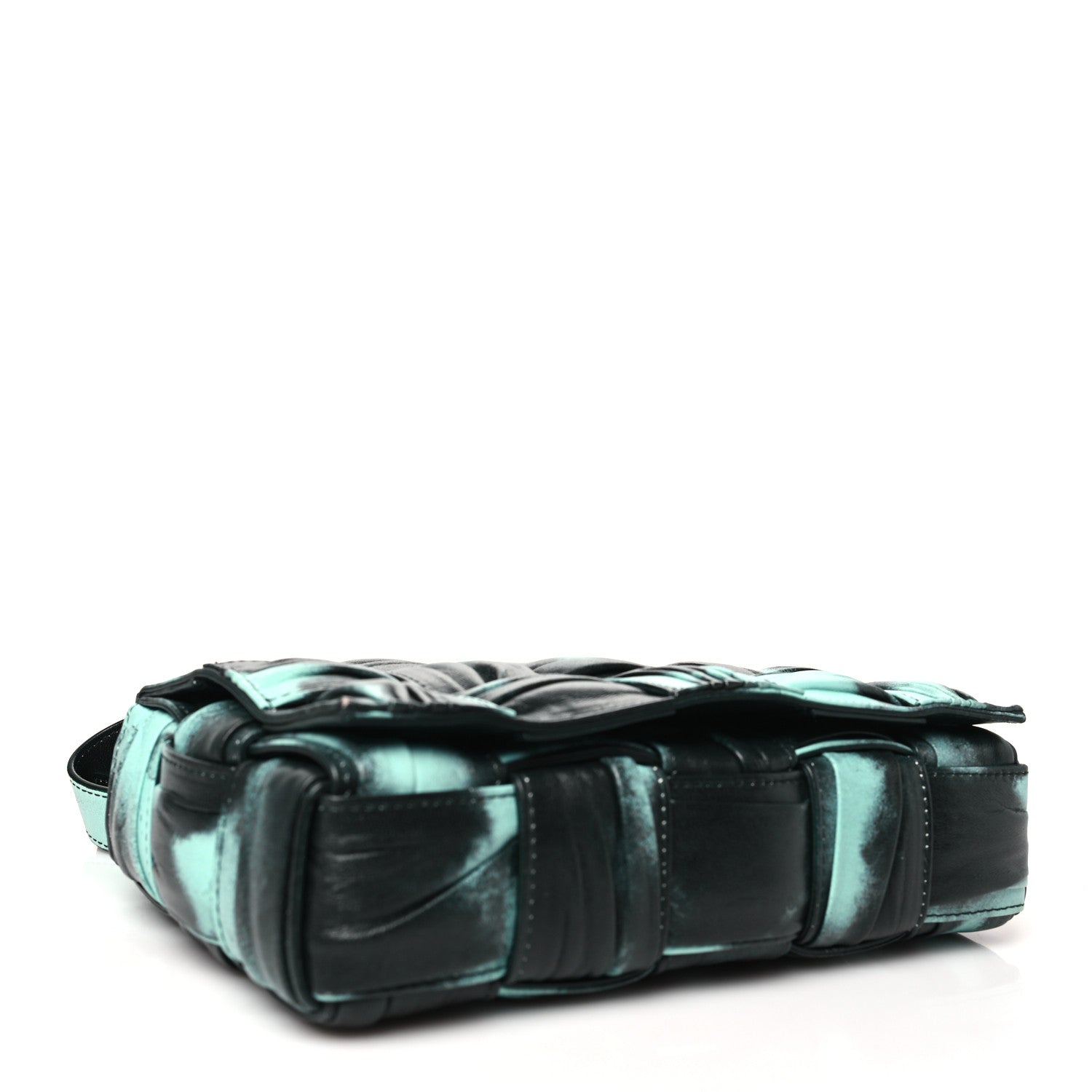 Foulard Tie Dye Maxi Intrecciato Padded Cassette Crossbody Bag Celadon Inkwell