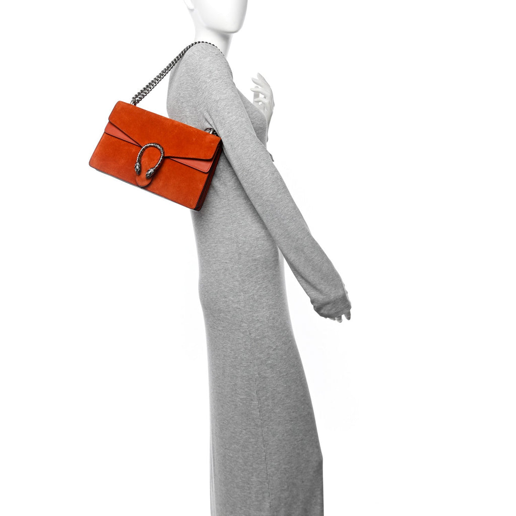 Suede Small Dionysus Shoulder Bag Orange