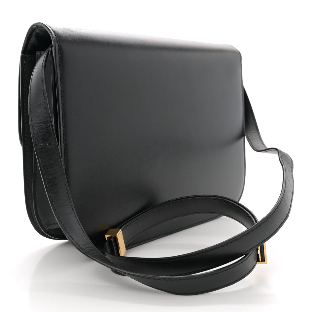 Box Calfskin Medium Classic Box Flap Bag Black