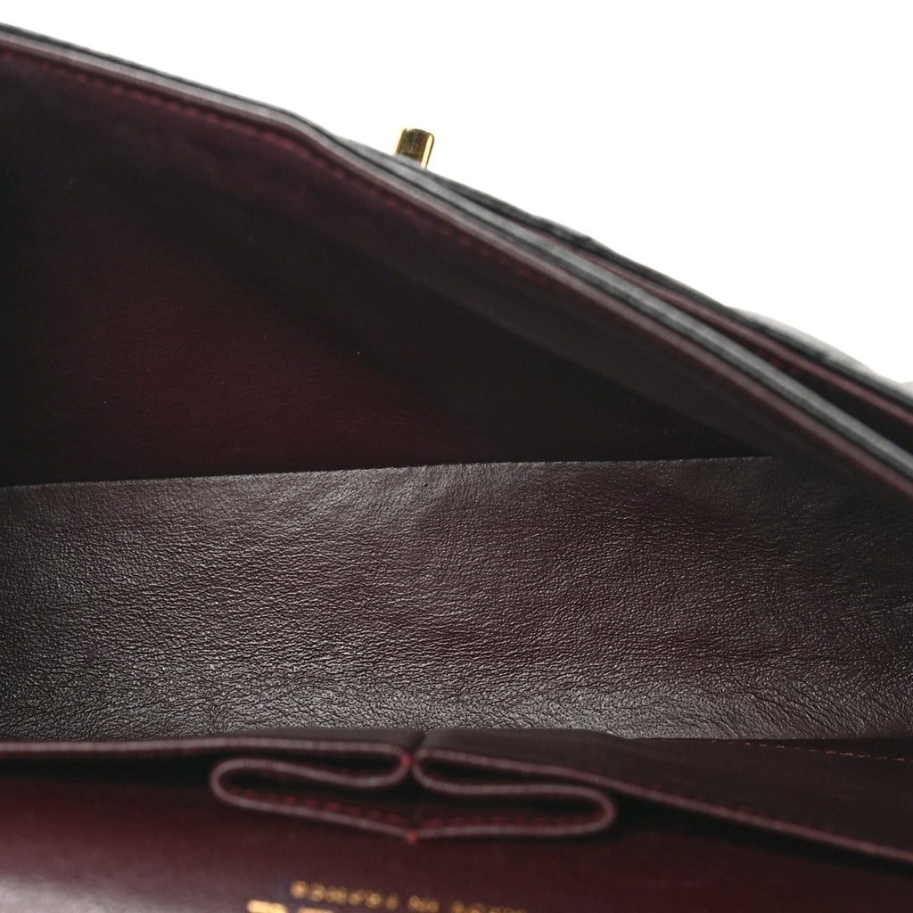 Lambskin Quilted Small Double Flap Black