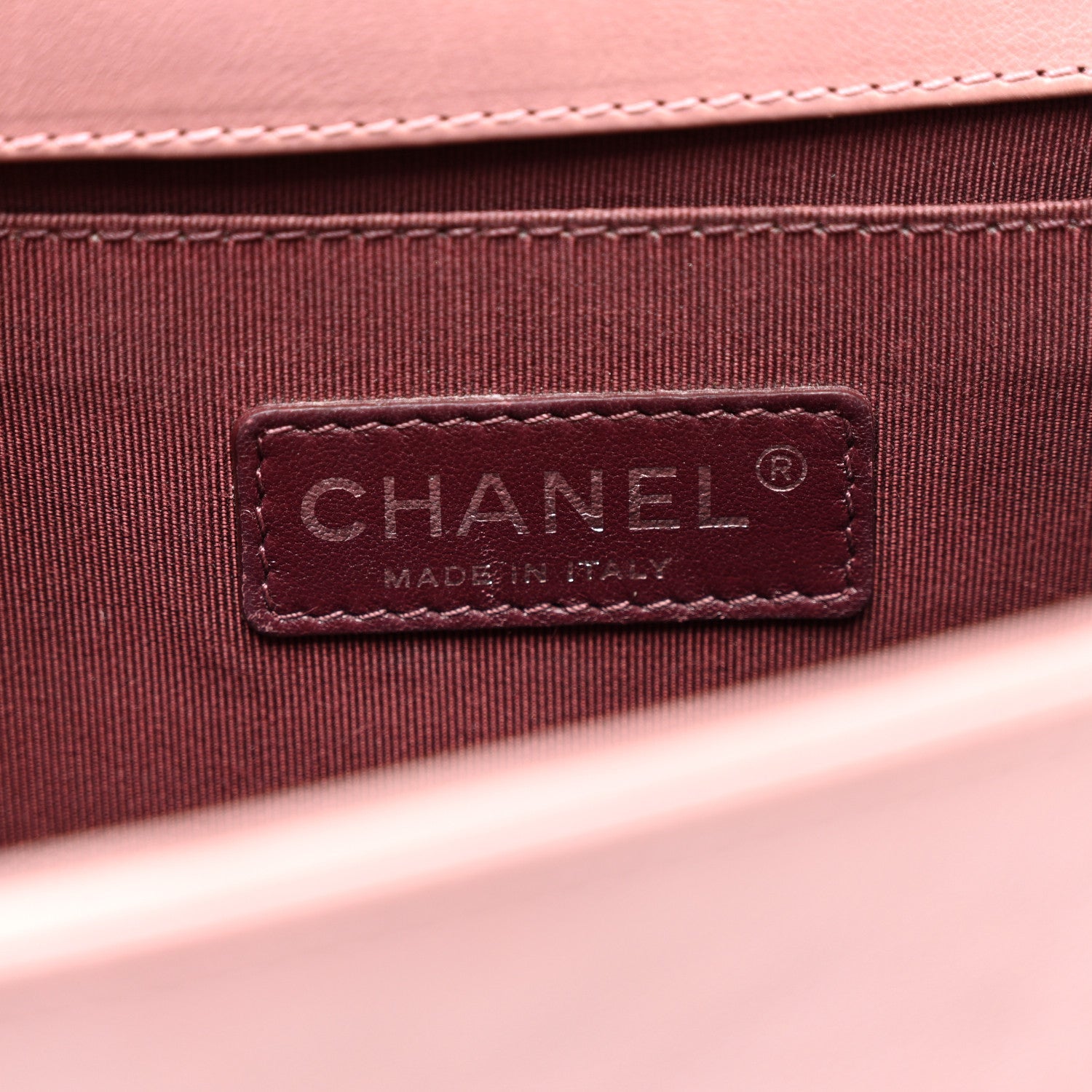 Calfskin Quilted Double Stitch Medium Boy Flap Pink