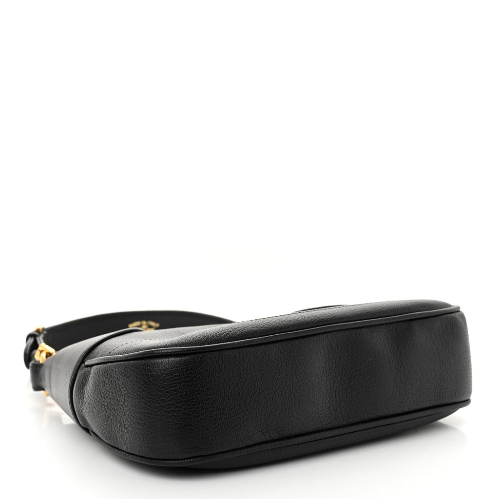 Goatskin Small Aphrodite Shoulder Bag Black