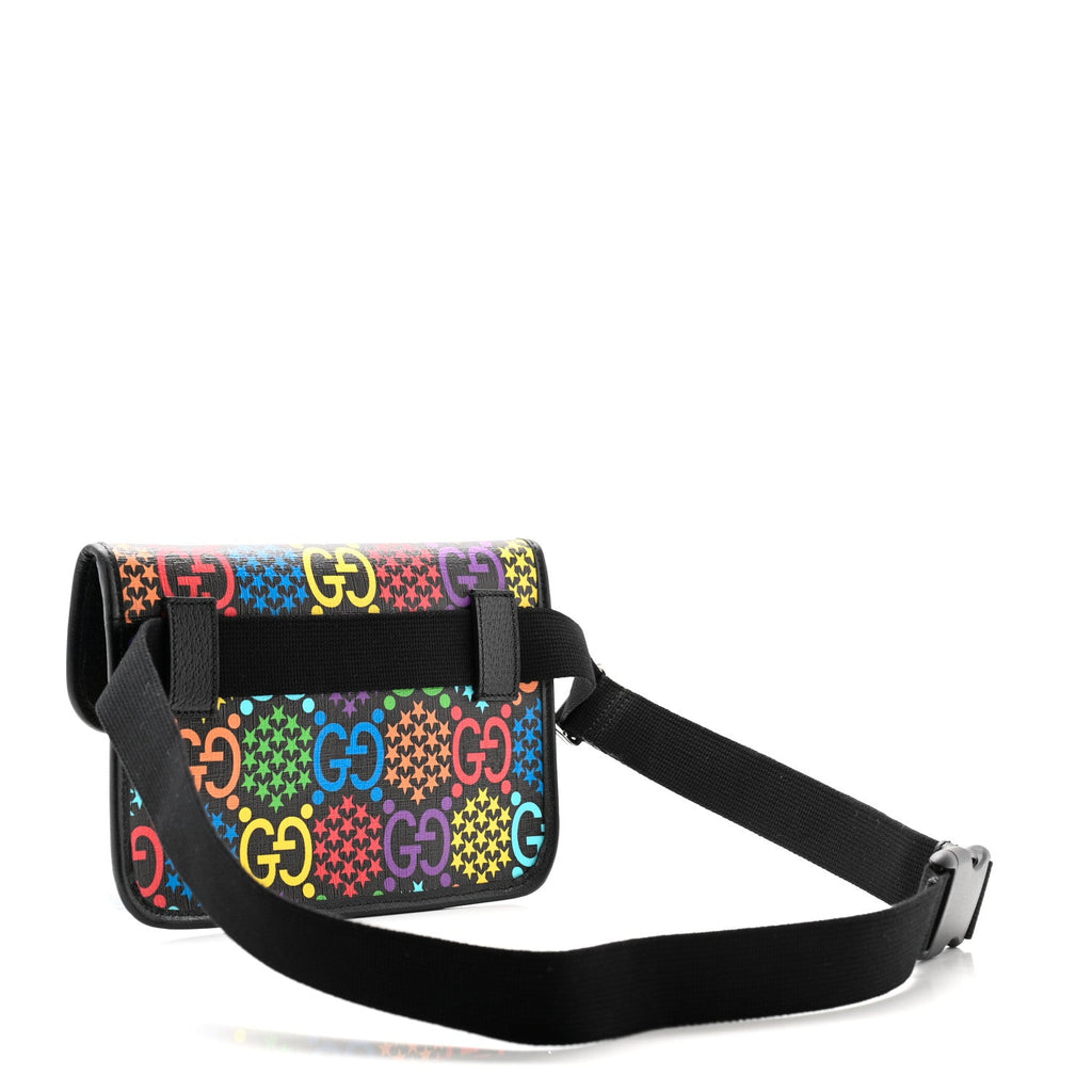 GG Supreme Monogram Psychedelic Slim Belt Bag Black