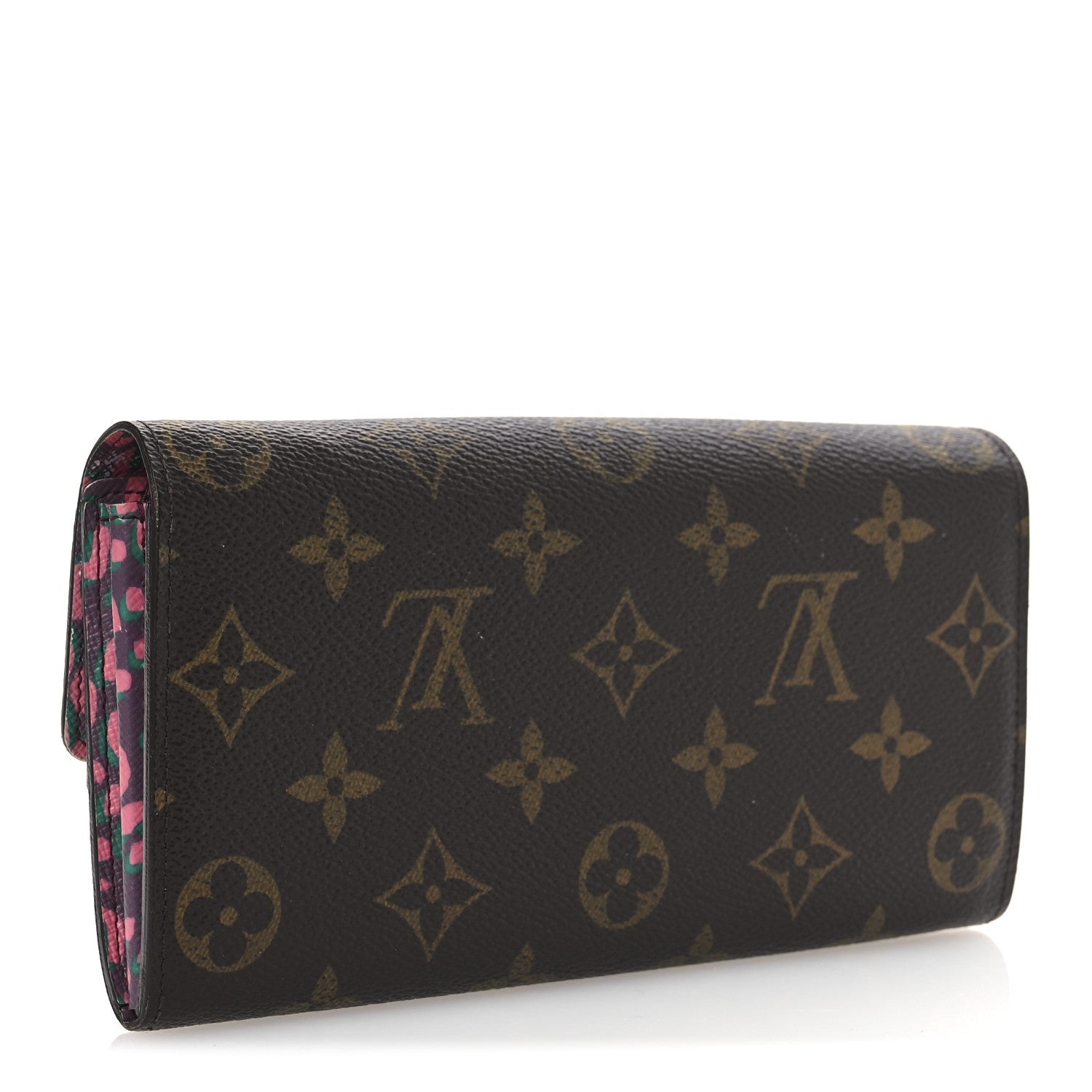Monogram Leopard Sarah Wallet Rouge Fauviste