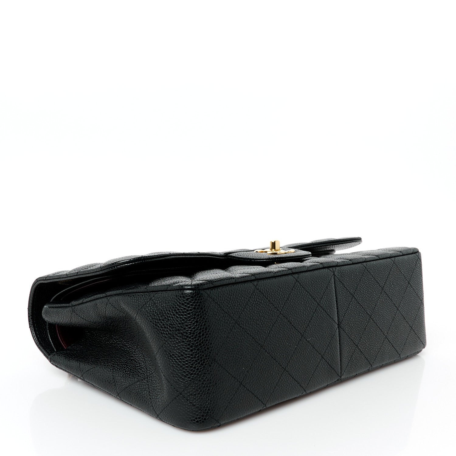 Caviar Quilted Jumbo Double Flap Black