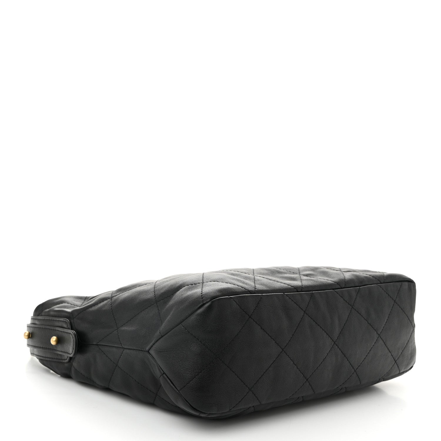 Calfskin Quilted Large Daily Hobo Black