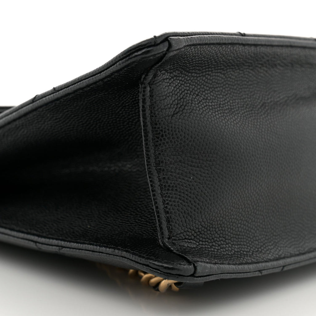 Caviar Quilted Chain Backpack Black