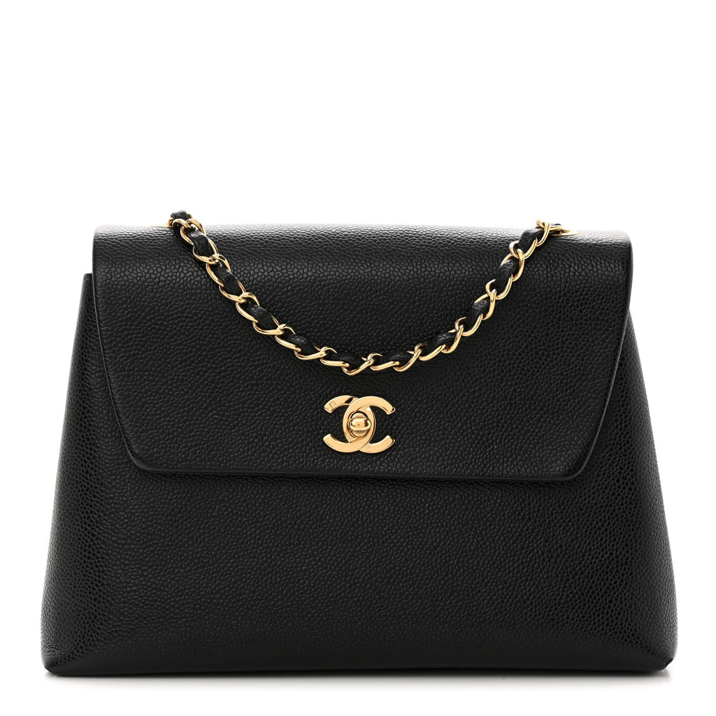 Caviar Jumbo Single Flap Black