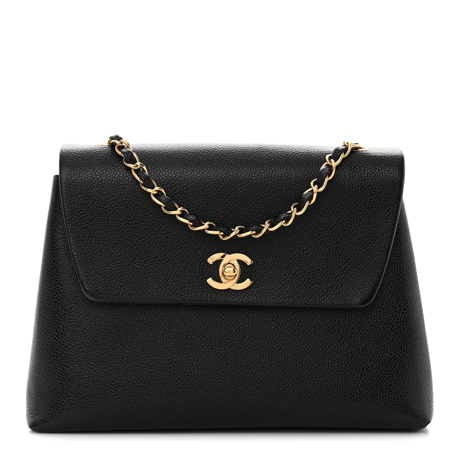 Caviar Jumbo Single Flap Black