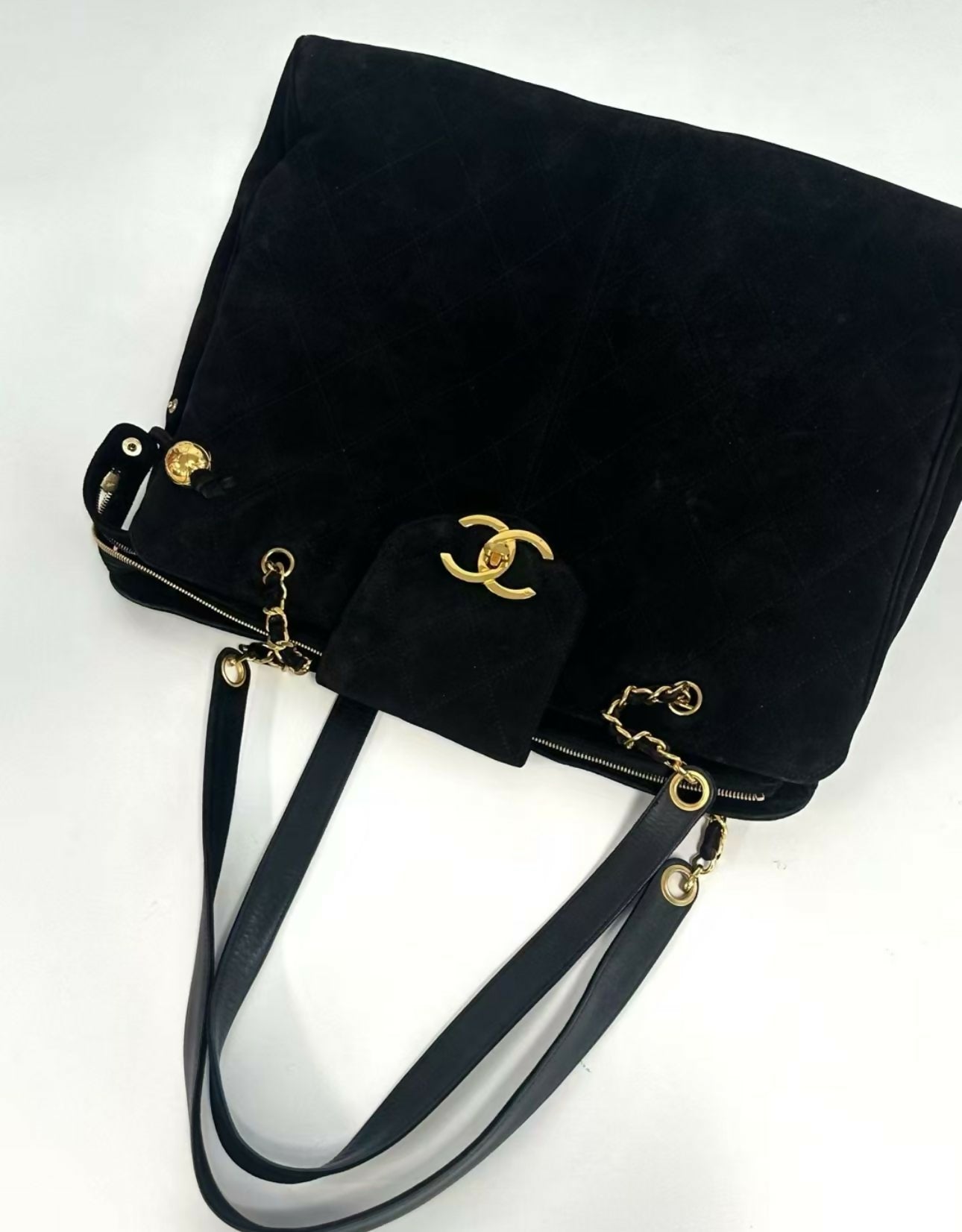 Chanel Vintage Supermodel Weekender Suede Large Bag