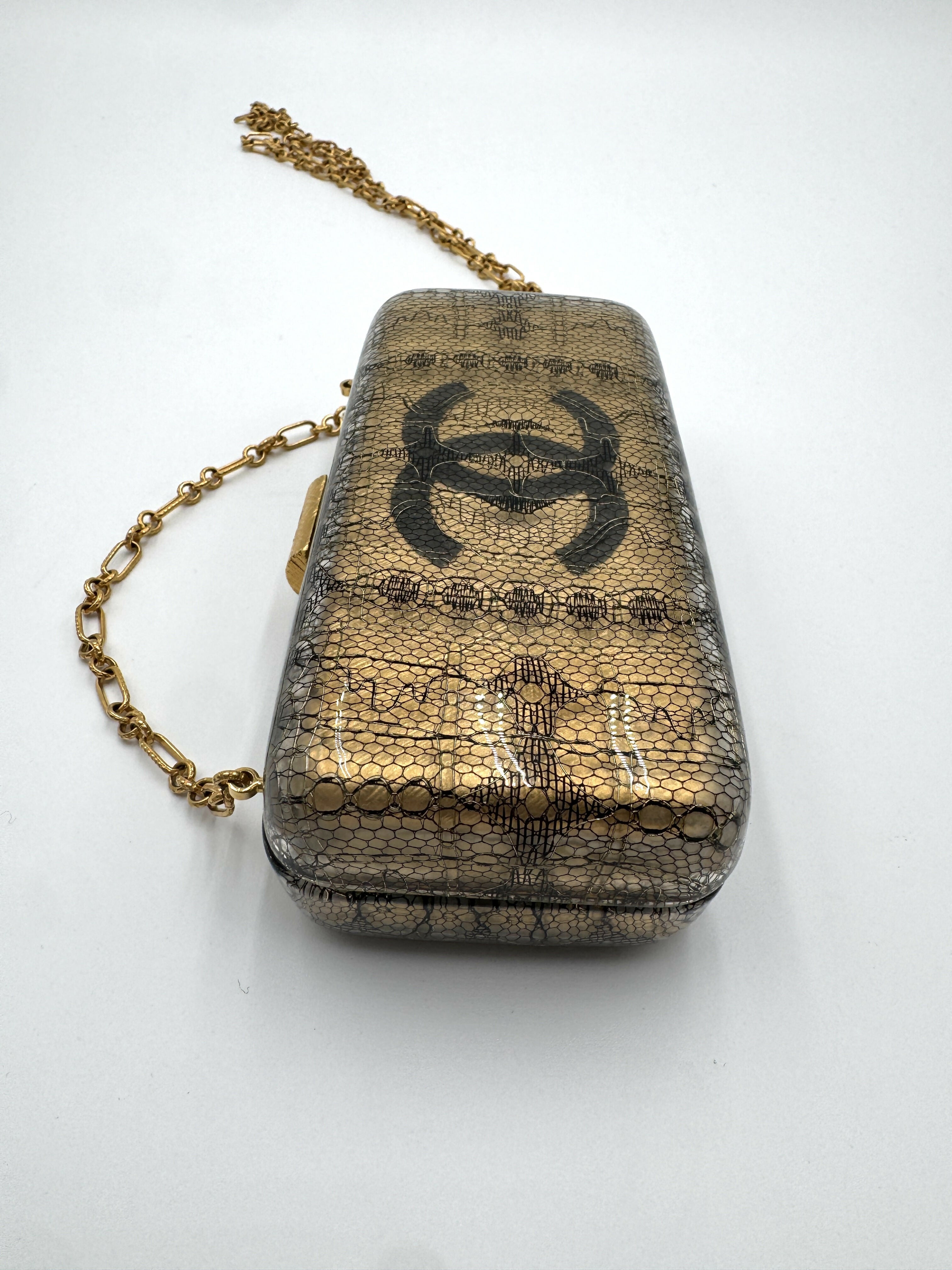 Chanel Vintage 2004-2005 Lace Gold Minaudière