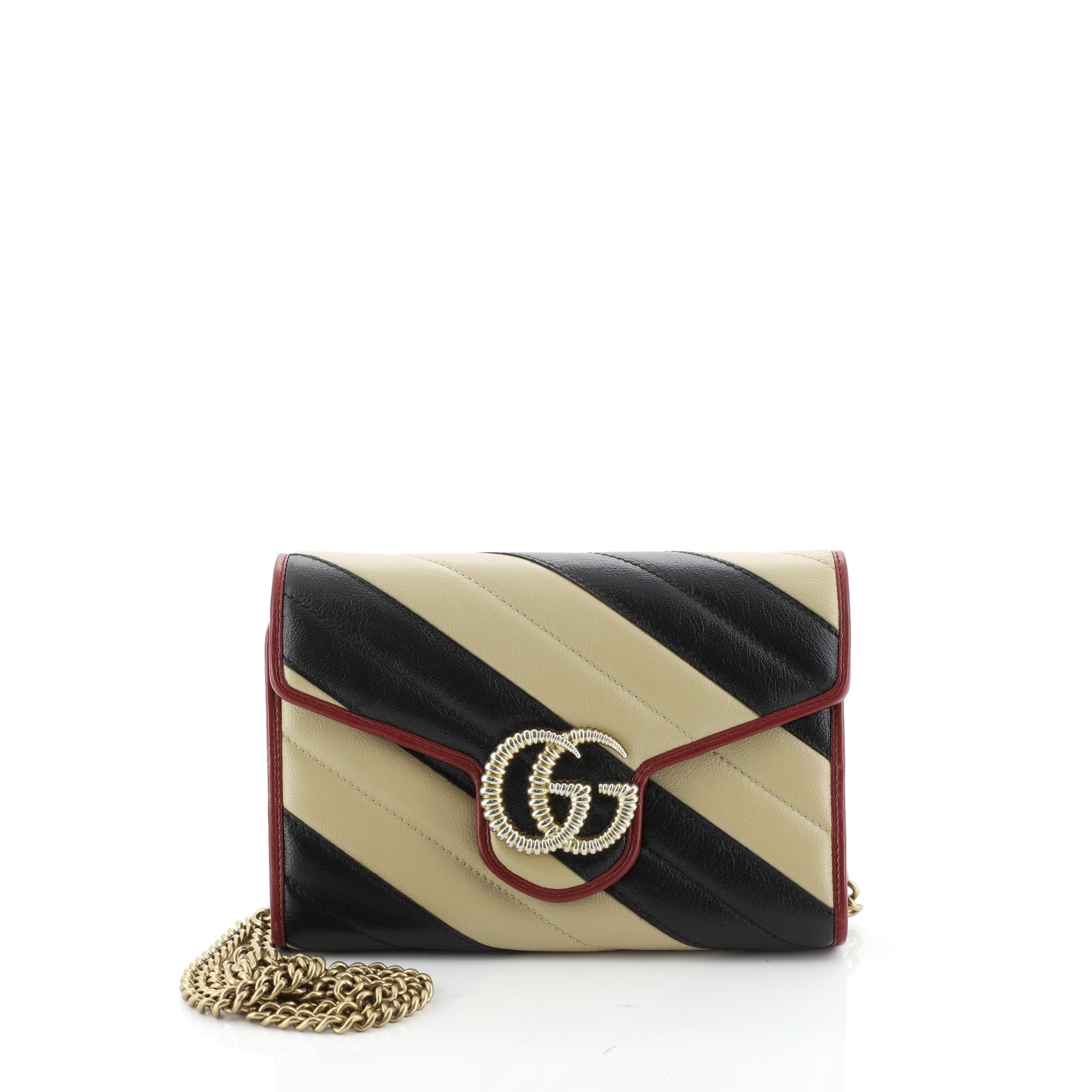 GG Marmont Chain Wallet Diagonal Quilted Leather Mini