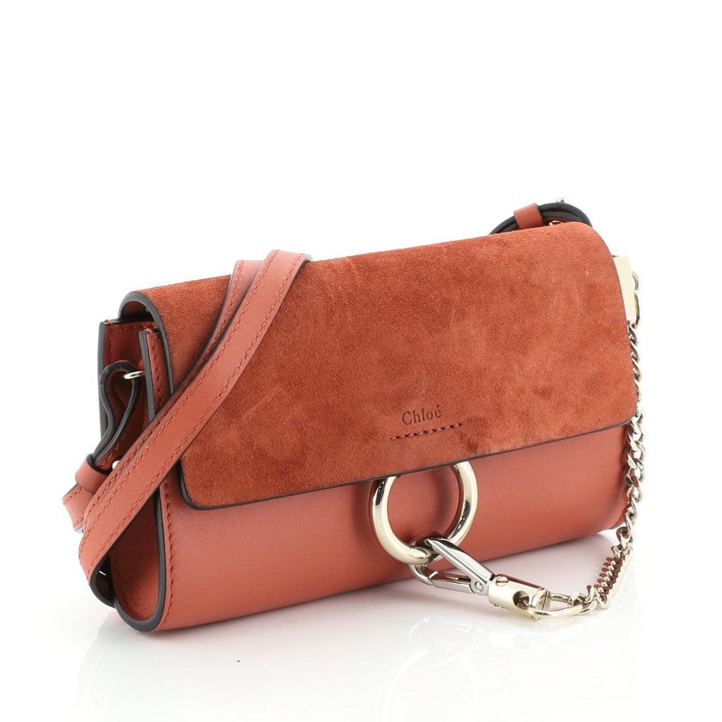 Faye Shoulder Bag Leather and Suede Mini