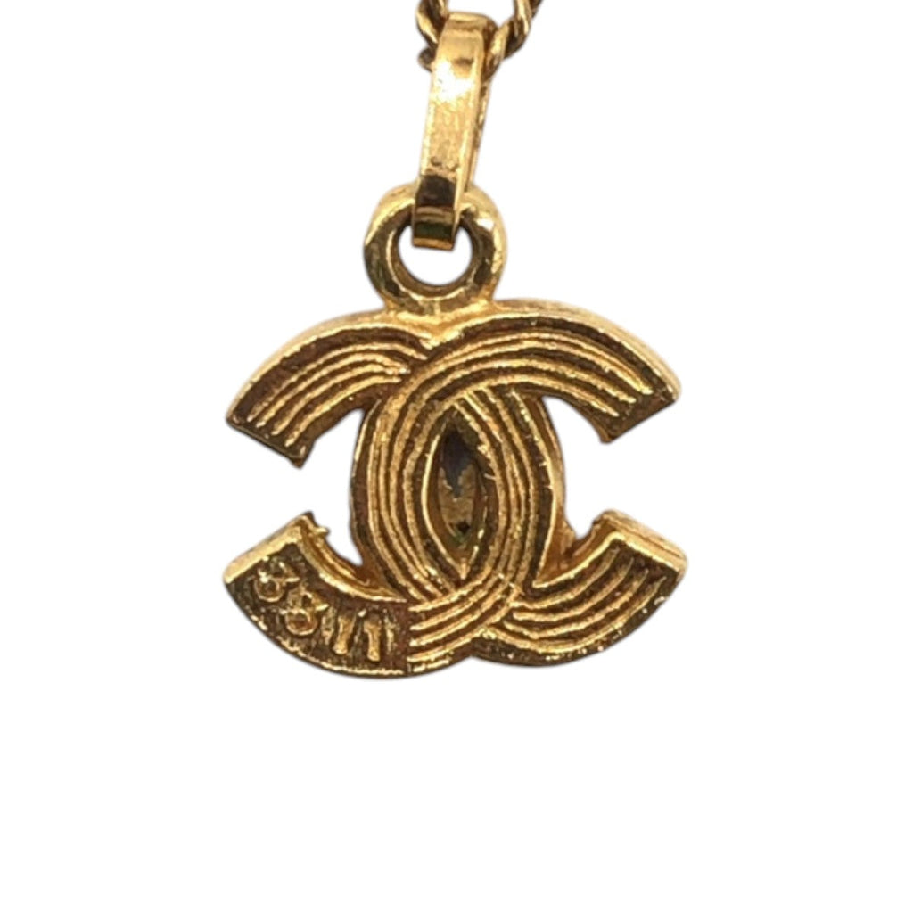 Chanel Coco Mark Metal Rhinestone Necklace