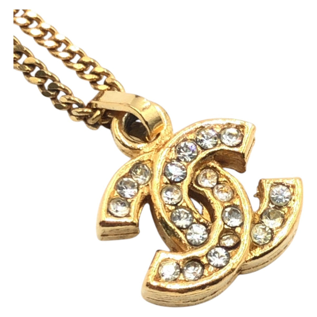 Chanel Coco Mark Metal Rhinestone Necklace