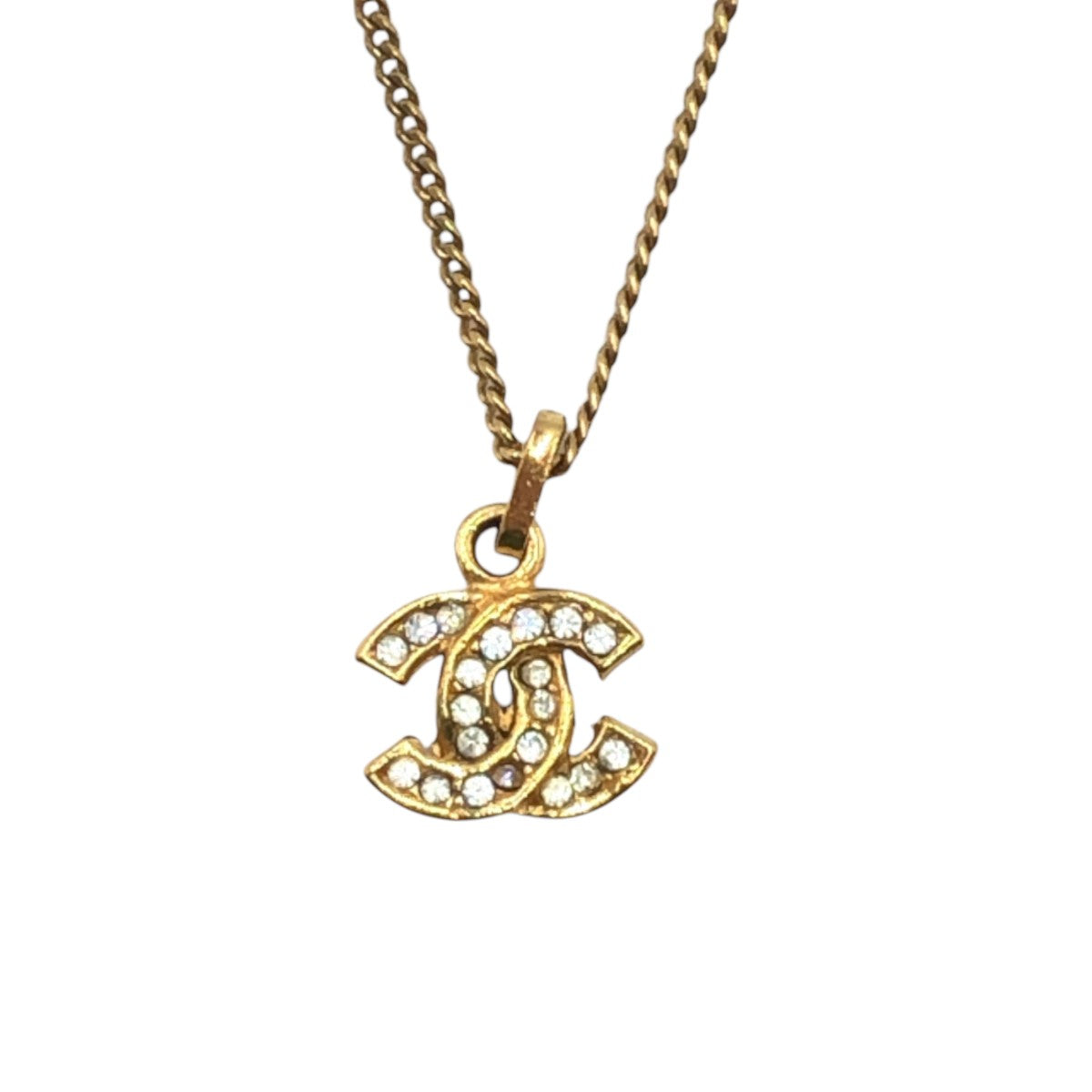 Chanel Coco Mark Metal Rhinestone Necklace