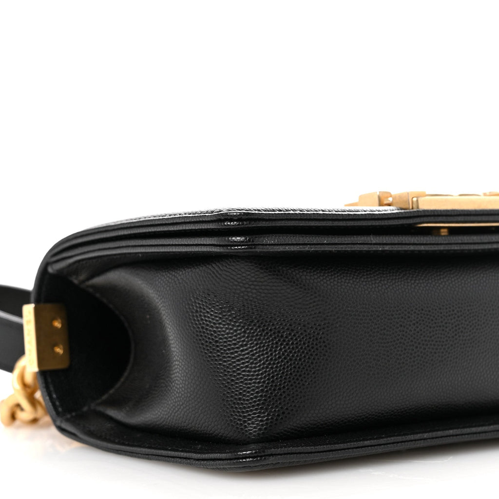 Caviar Quilted Small Boy Flap Black