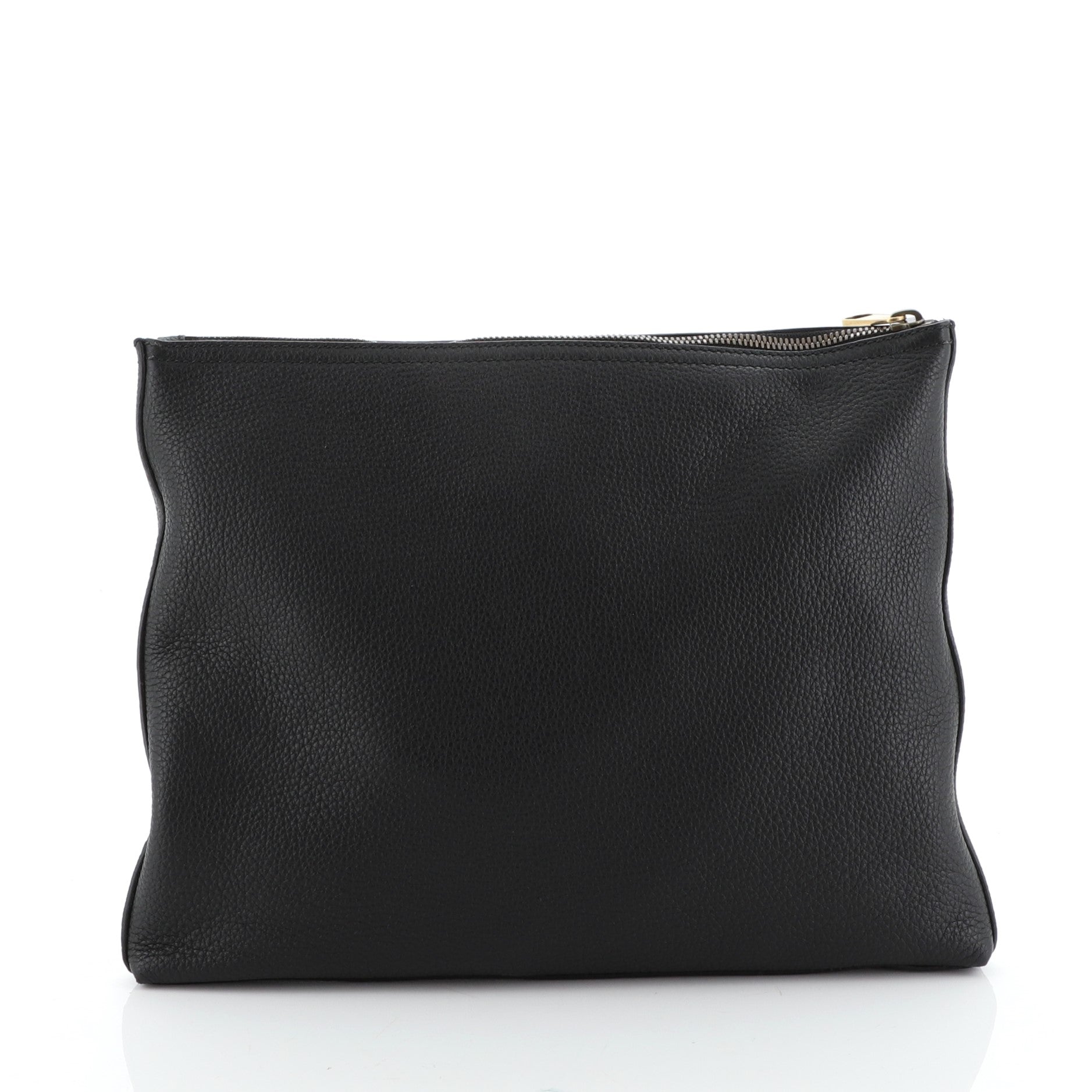 Logo Portfolio Clutch Printed Leather Medium