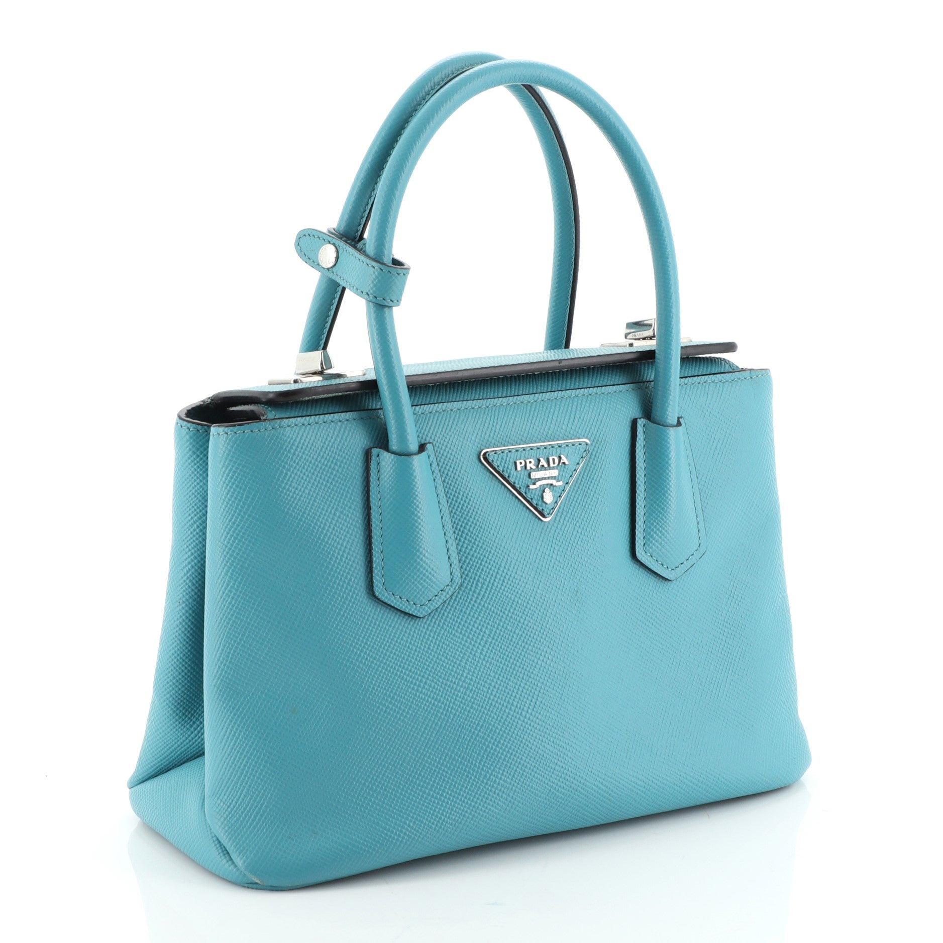 Turnlock Cuir Twin Tote Saffiano Leather Mini
