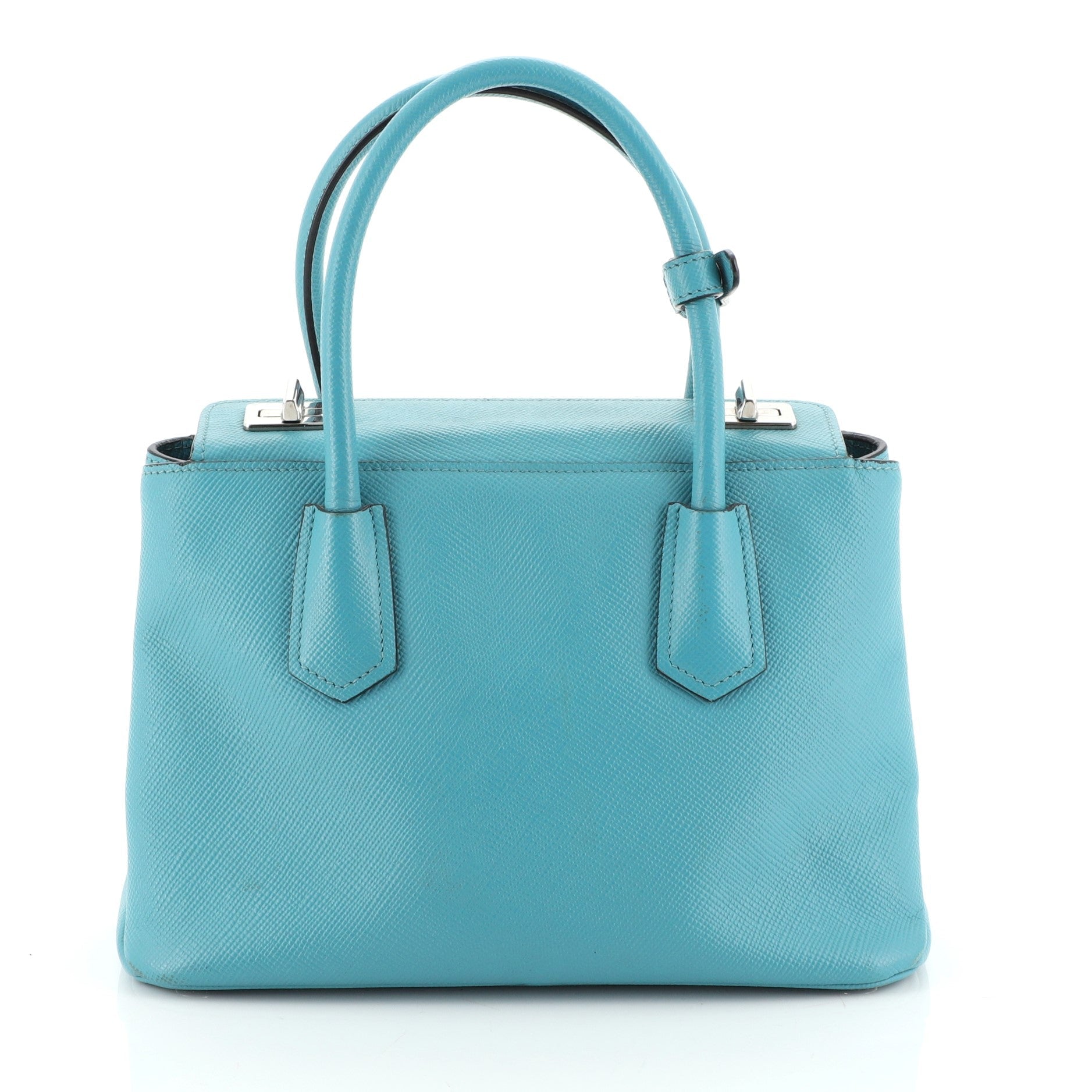 Turnlock Cuir Twin Tote Saffiano Leather Mini