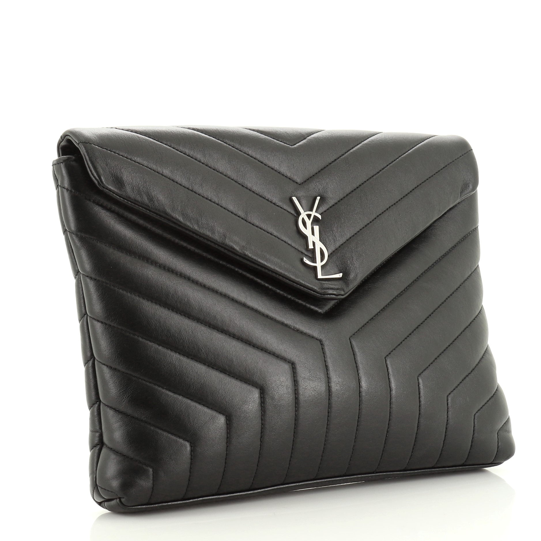 LouLou Document Clutch Matelasse Chevron Leather