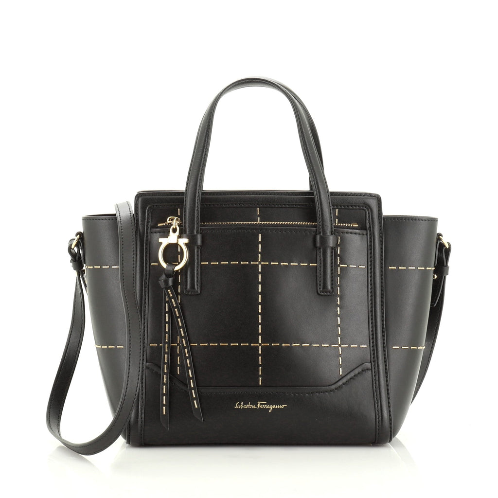 Amy Tote Stitched Leather Mini