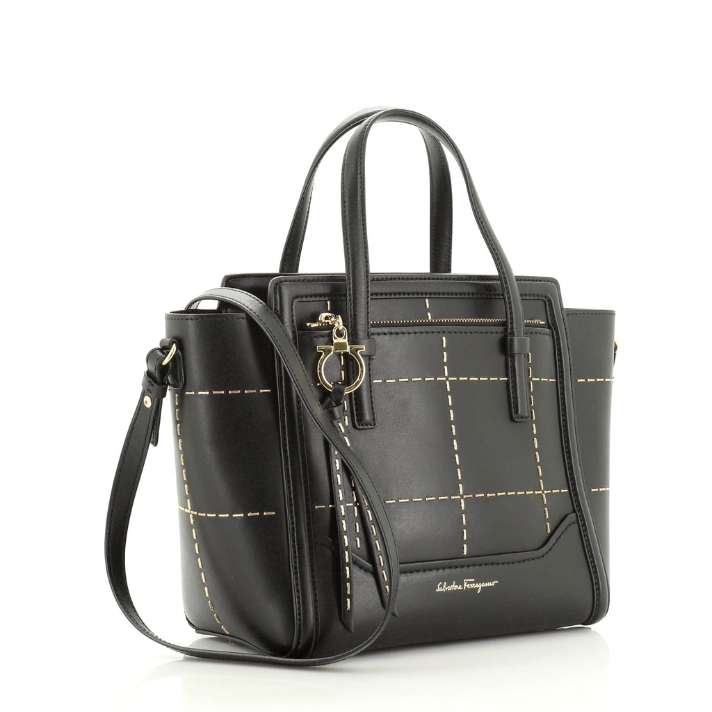 Amy Tote Stitched Leather Mini