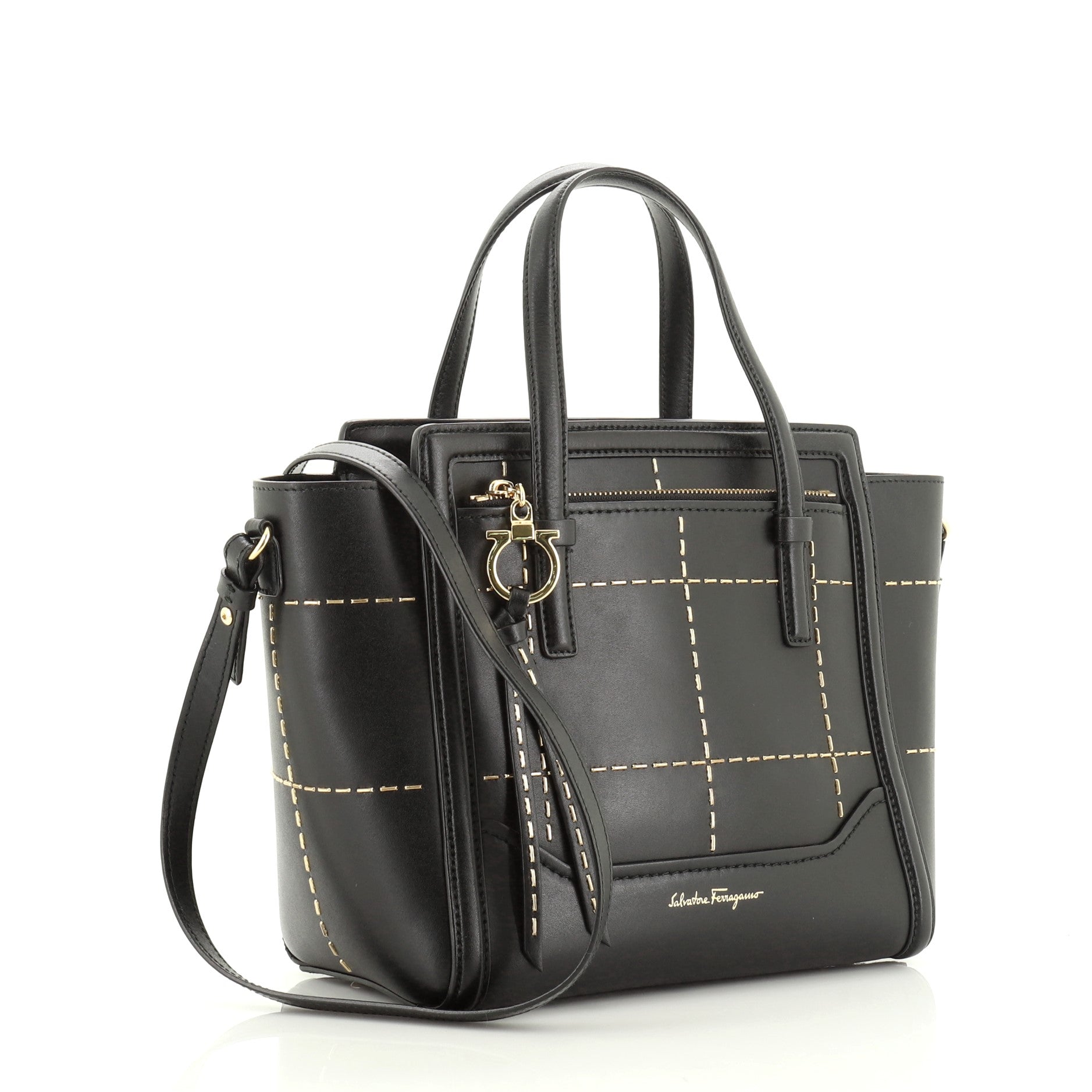 Amy Tote Stitched Leather Mini
