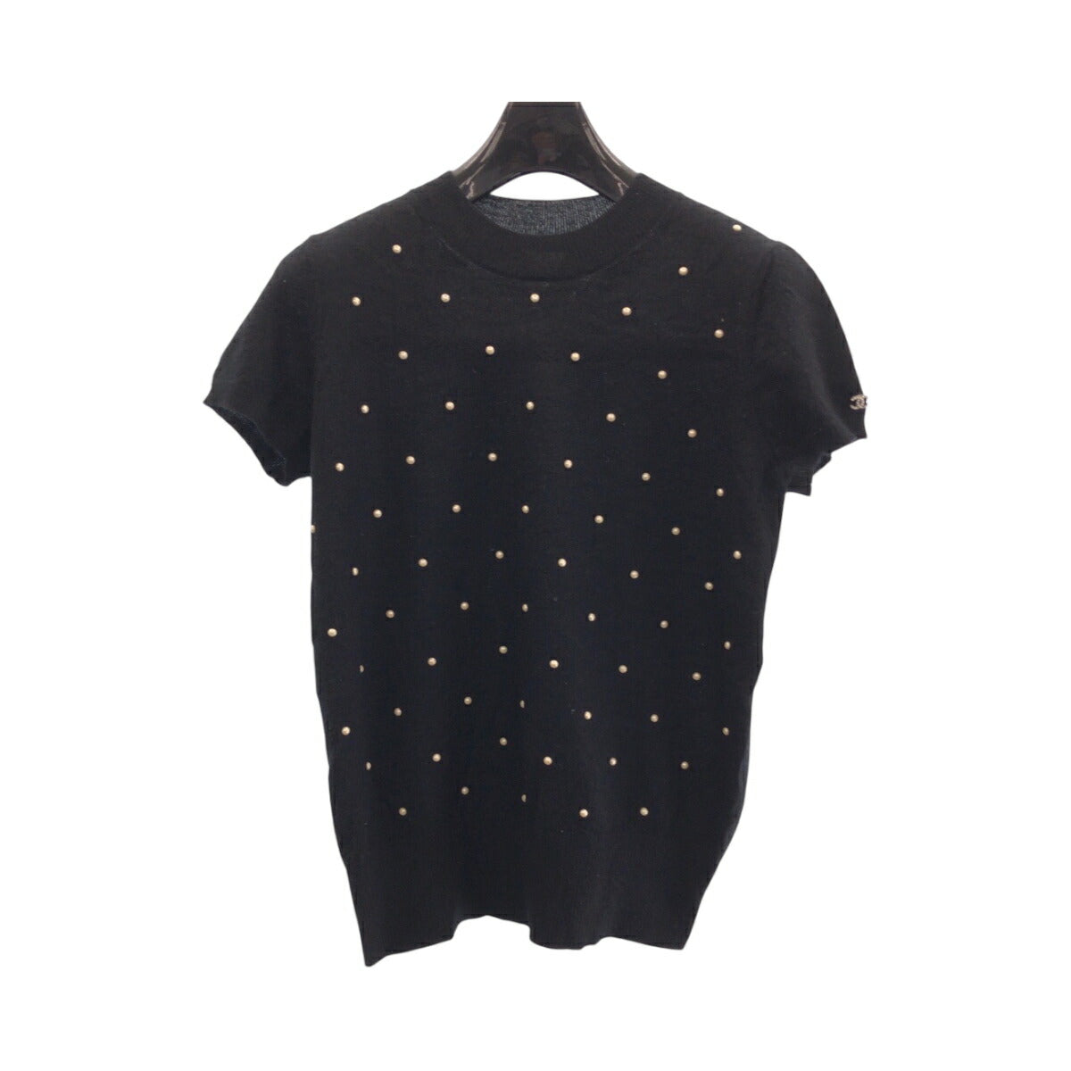 Chanel Coco Mark Pearl Cashmere Knit Top