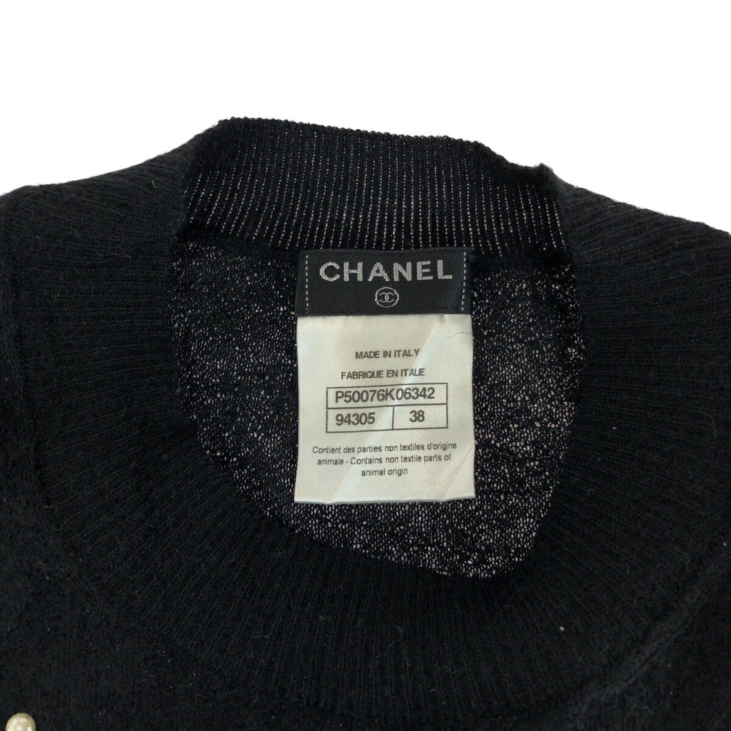 Chanel Coco Mark Pearl Cashmere Knit Top