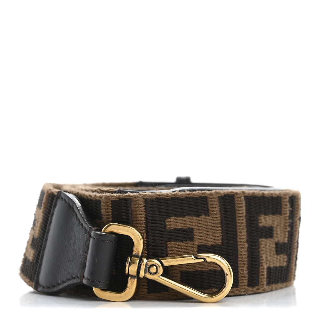 Ribbon Vitello Century FF 1974 Flat Studded Strap You Fango Marrone Ebano