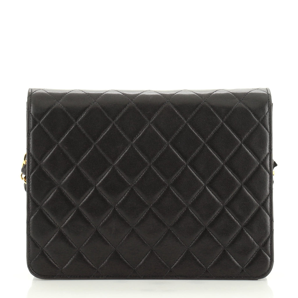 Vintage Clutch with Chain Quilted Leather Small