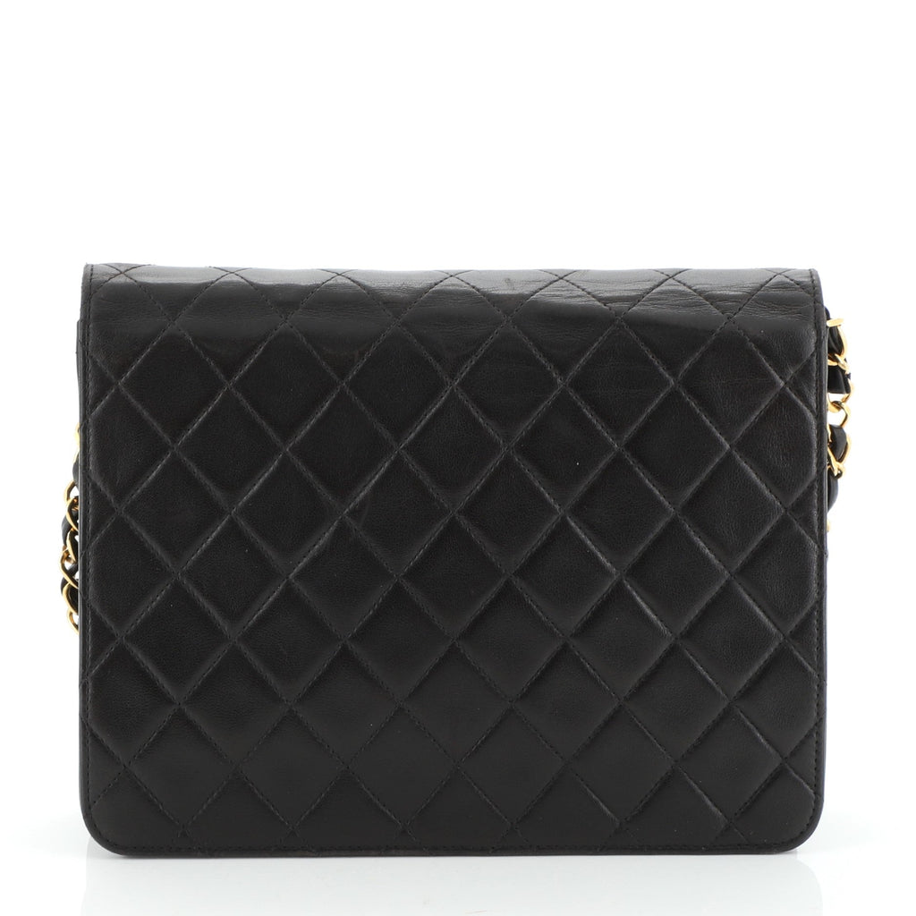 Vintage Clutch with Chain Quilted Leather Small