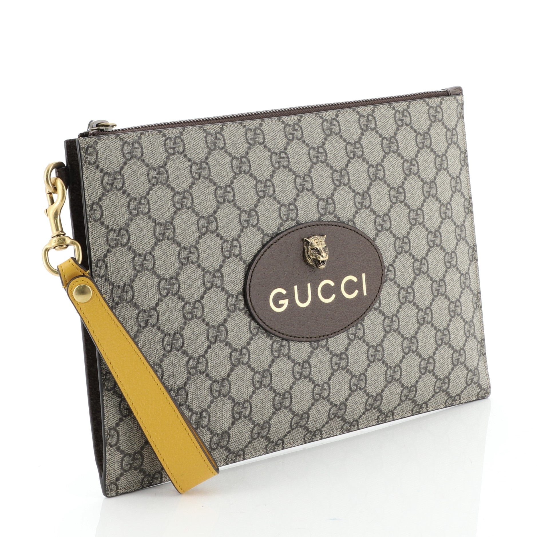 Animalier Wristlet Clutch GG Coated Canvas Medium