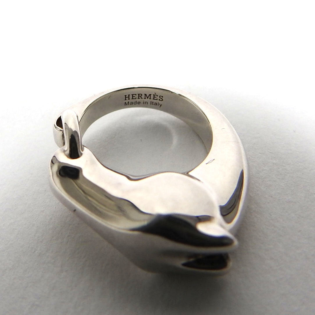 Hermes Sterling Silver Galop Ring Small Model - 52 / 6