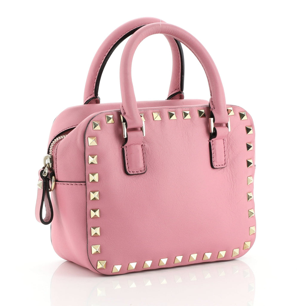 Rockstud Convertible Zip Satchel Leather Mini