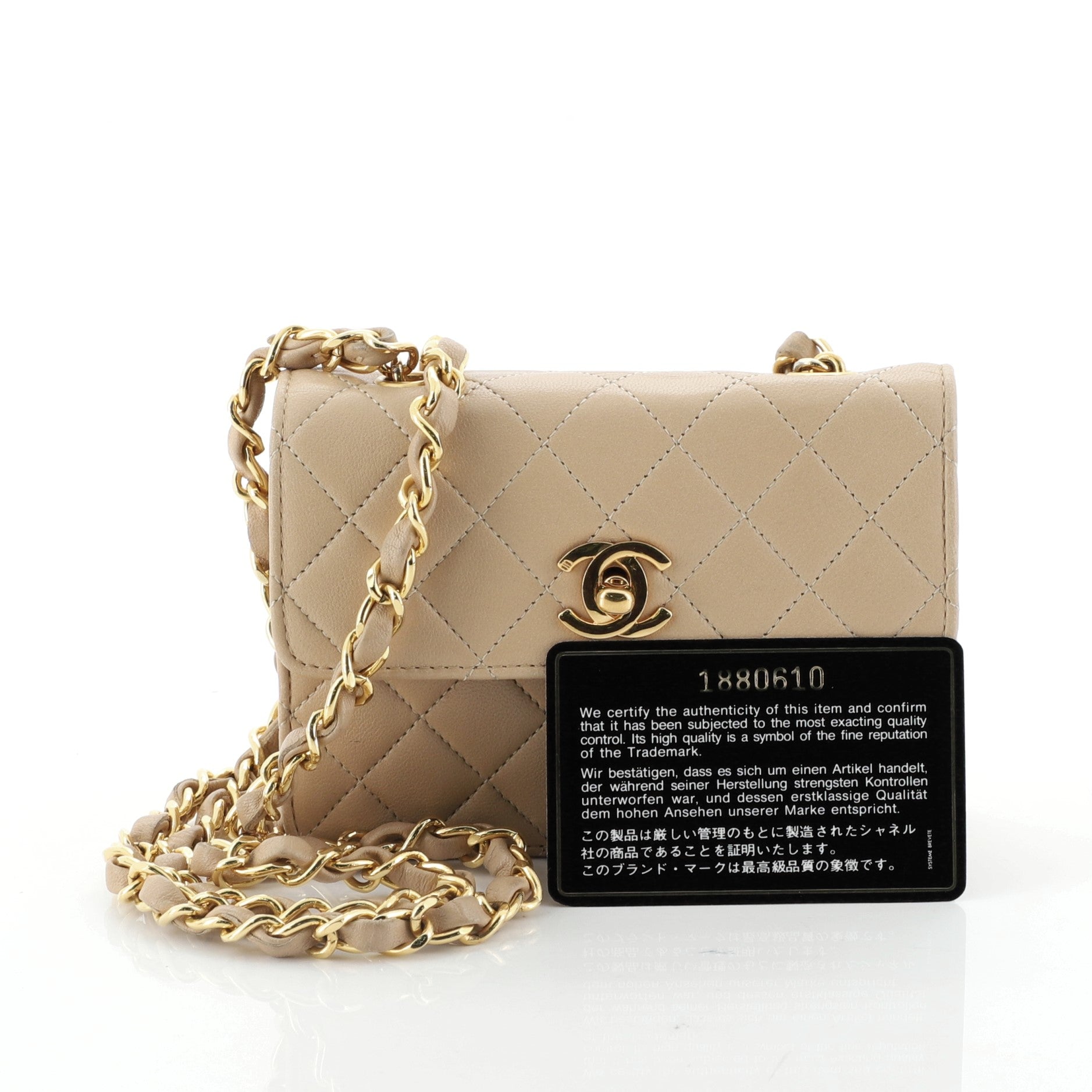 Vintage CC Chain Flap Bag Quilted Leather Extra Mini