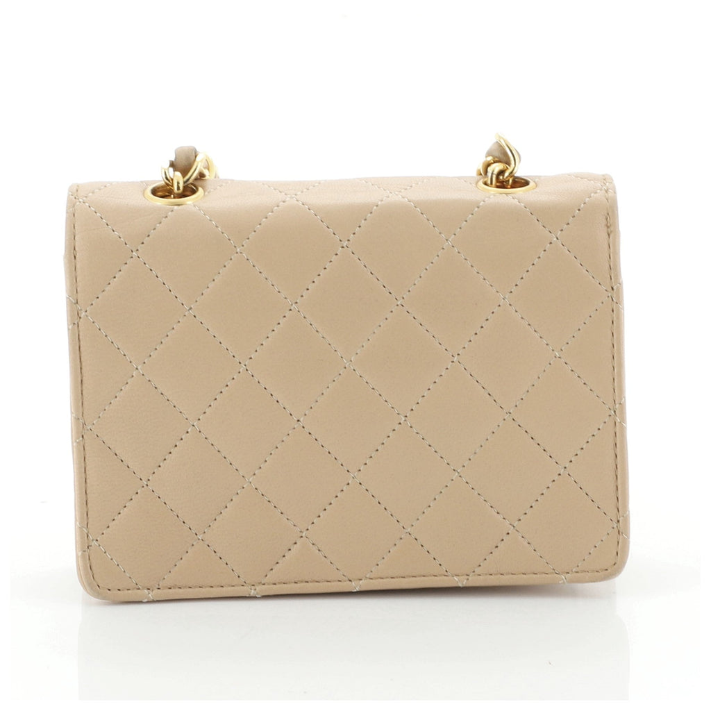 Vintage CC Chain Flap Bag Quilted Leather Extra Mini