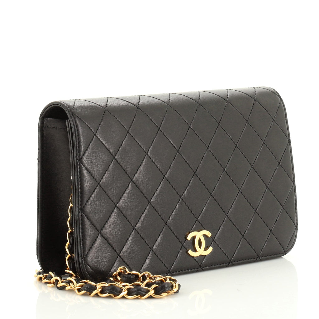 Vintage Clutch with Chain Quilted Leather Medium