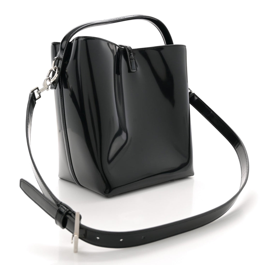Patent Calfskin Le 37 Bucket Bag Black