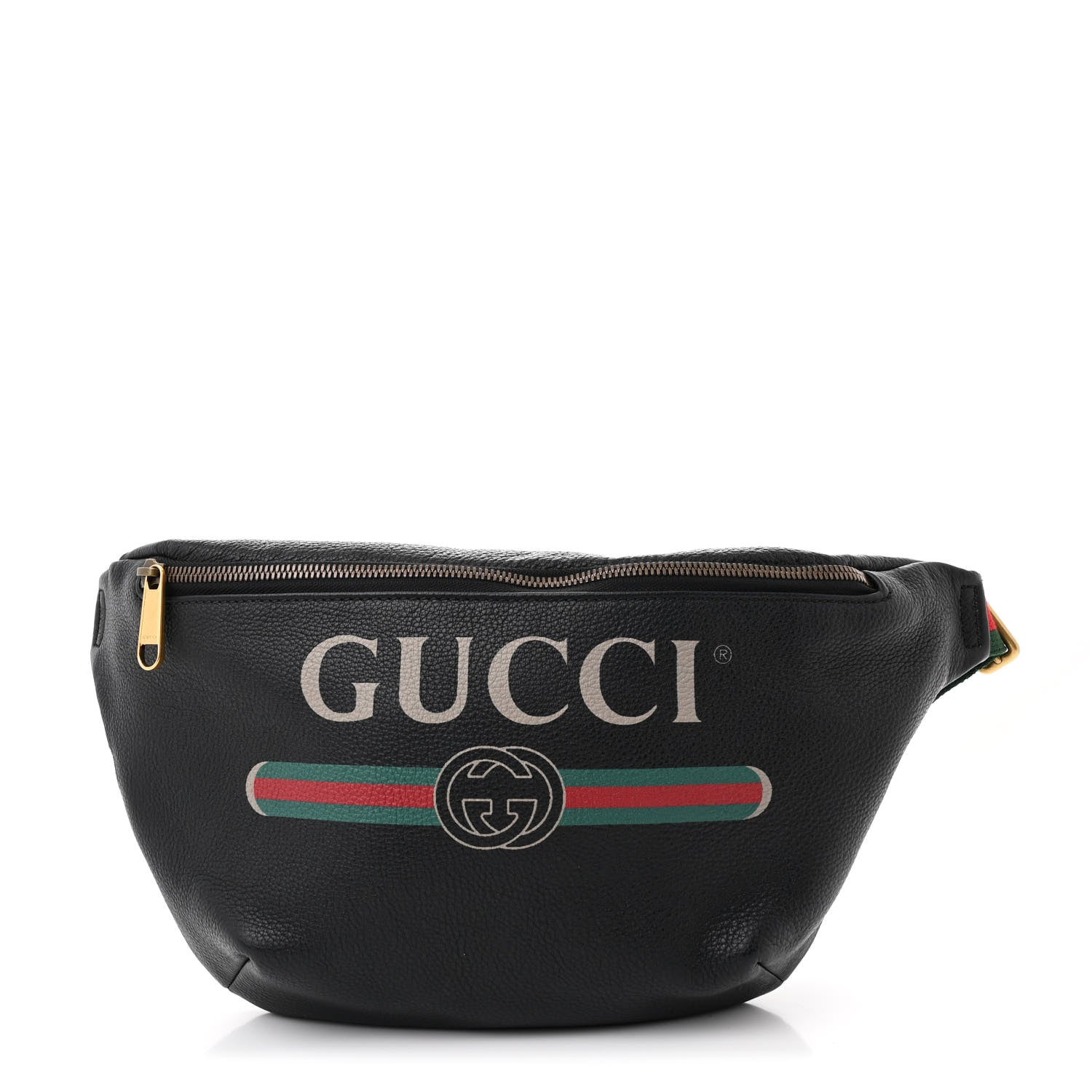 Grained Calfskin Logo Belt Bag Black
