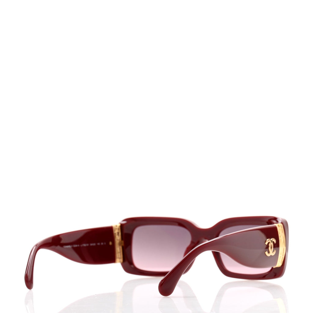 Acetate Rectangle Sunglasses 5434 Brown Red