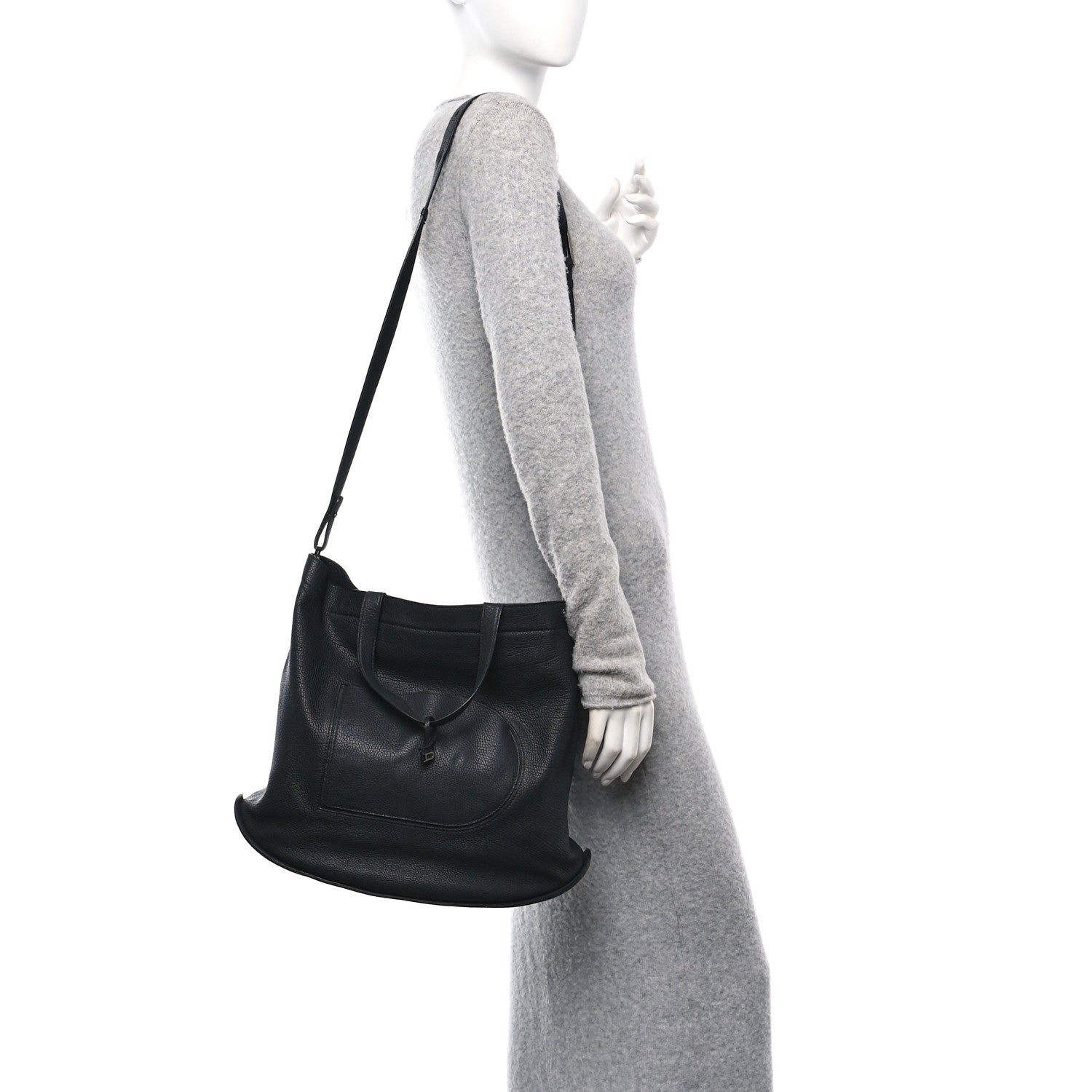 Grained Calfskin Le Pin Tote Black