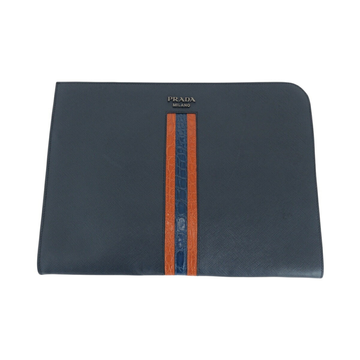 Prada 2VN003 Saffiano Crocodile Clutch Bag