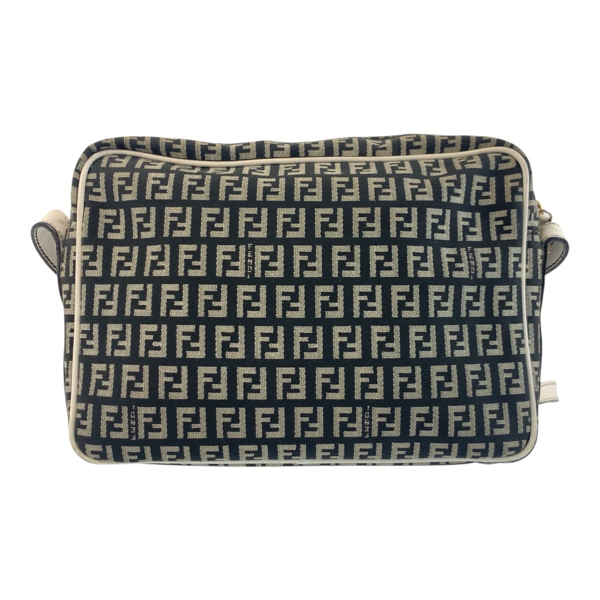 Fendi Zucchino Mamma Canvas Leather Shoulder Bag