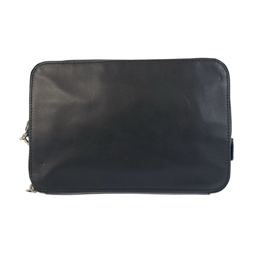 Prada Triangle Logo Plate Leather Clutch Bag