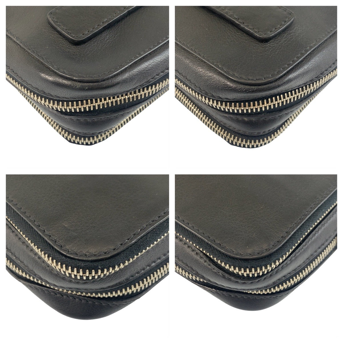 Prada Triangle Logo Plate Leather Clutch Bag